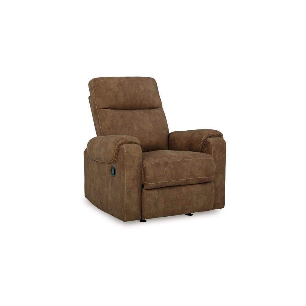 Ashley Woli Manual Rocker Recliner Chair | 39’’ Classic Brown Faux Leather BM328219