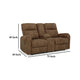 Ashley Woli Manual Recliner Loveseat | 75’’ | Classic Brown Faux Leather BM328221