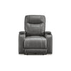 Ashley Scon Power Recliner Chair | 37’’ | LED Light | Gray Faux Leather BM328222