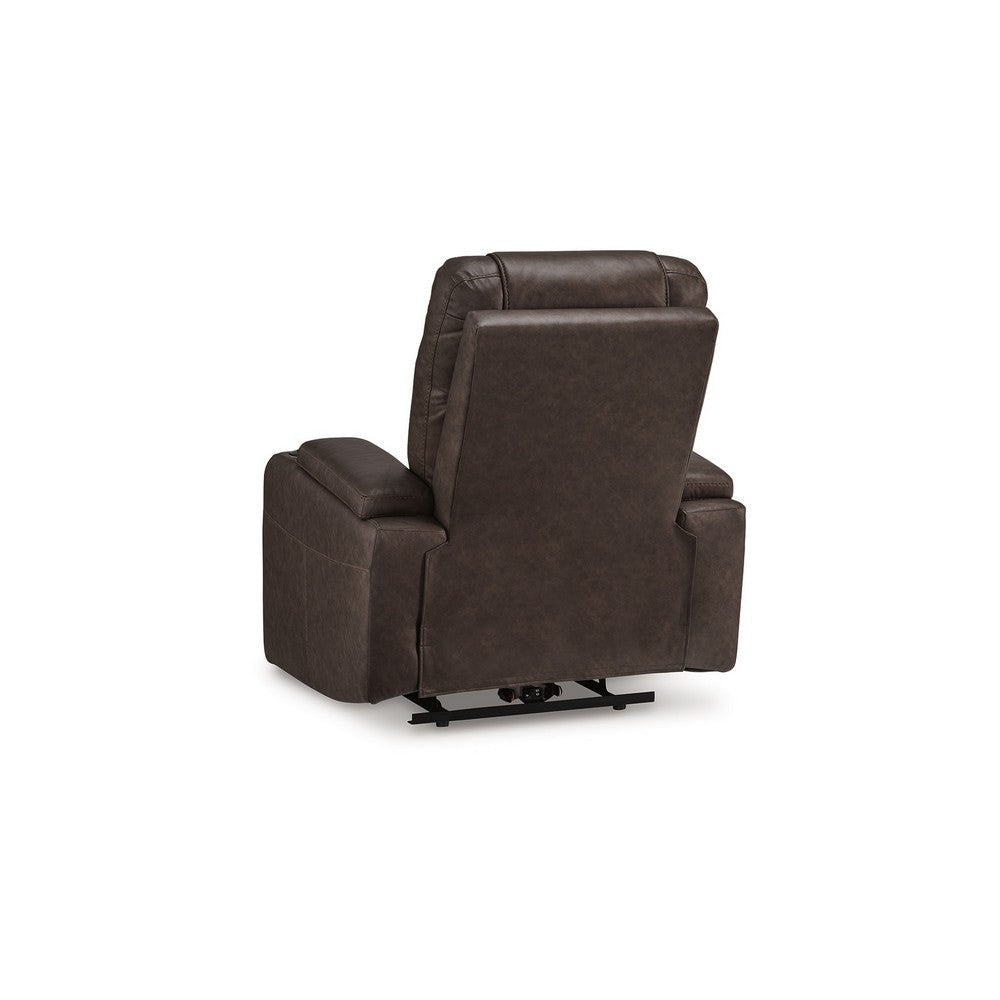 Ashley Scon Power Recliner Chair | 37’’ | LED Light | Brown Faux Leather BM328223