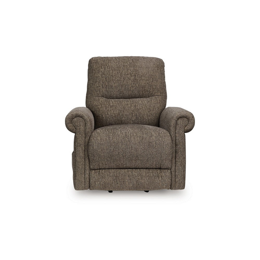 Ashley Auro Power Lift Recliner Chair | Heat Massage | Taupe Brown Polyester BM328227