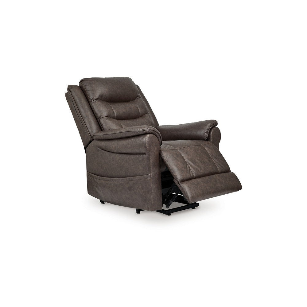 Ashley Otim Power Lift Recliner Chair | 35’’ Heat Massage | Brown Faux Leather BM328229
