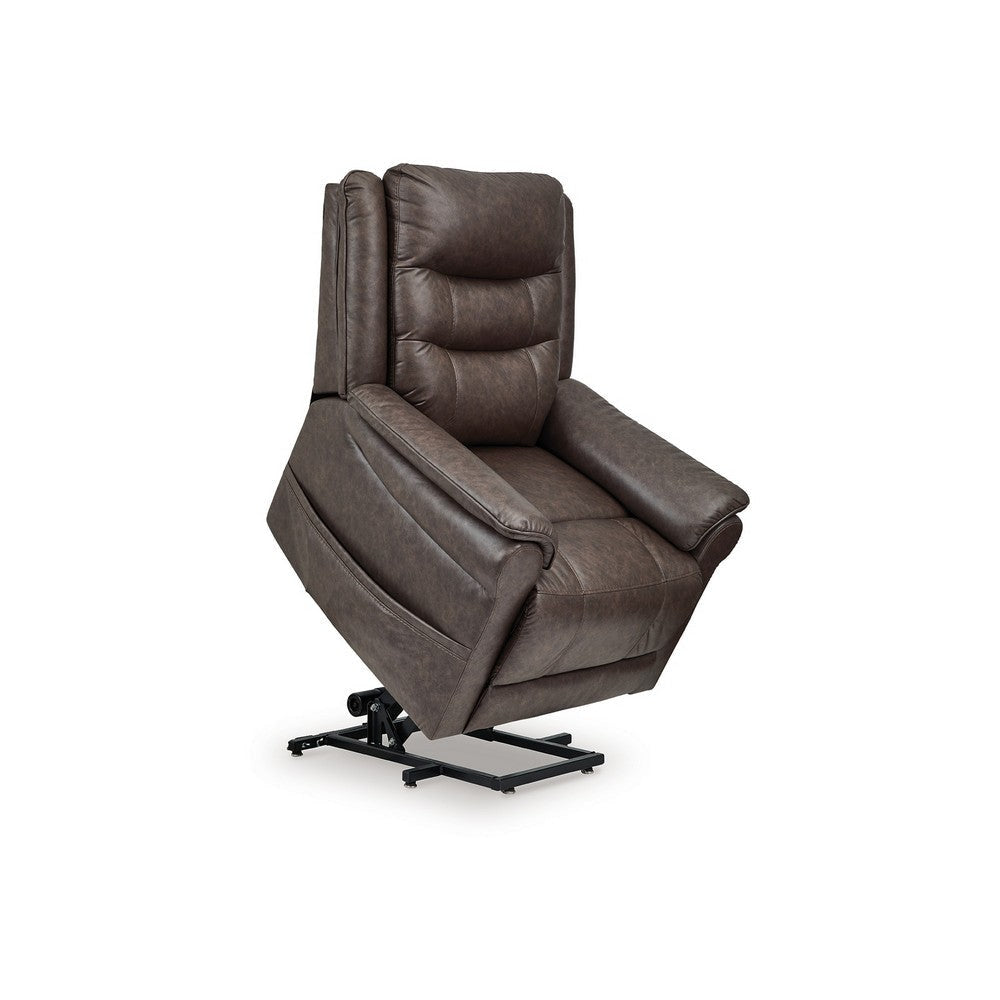 Ashley Otim Power Lift Recliner Chair | 35’’ Heat Massage | Brown Faux Leather BM328229