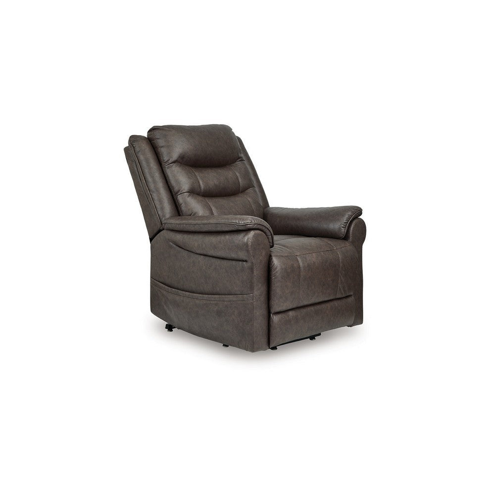 Ashley Otim Power Lift Recliner Chair | 35’’ Heat Massage | Brown Faux Leather BM328229