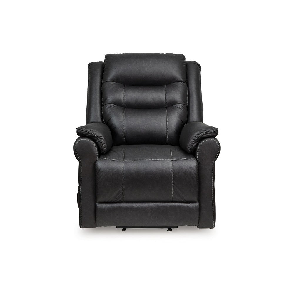 Ashley Otim Power Lift Recliner Chair | 35’’ | Heat Massage Black Faux Leather BM328230