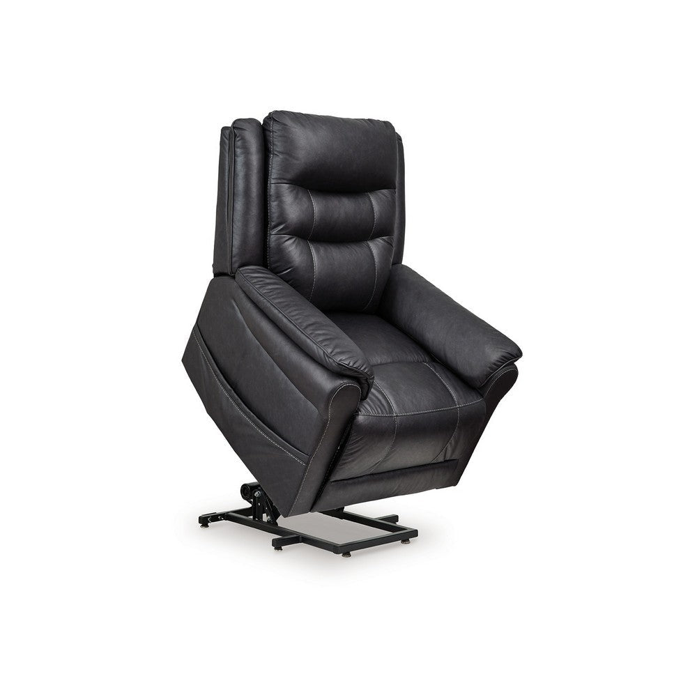 Ashley Otim Power Lift Recliner Chair | 35’’ | Heat Massage Black Faux Leather BM328230