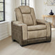 Ashley Corbin Power Recliner Chair | 39" Brown Faux Leather | Wireless Charge