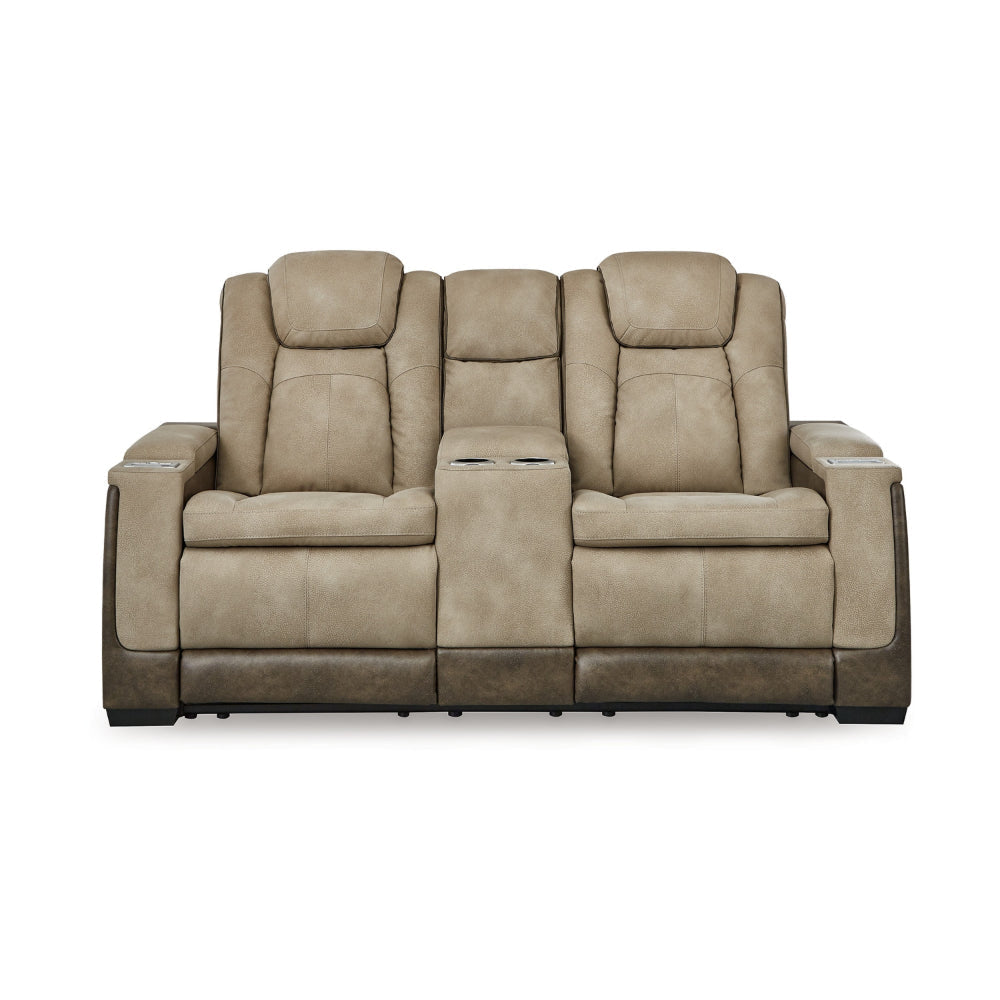 Ashley Corbin Power Reclining Loveseat | 75’’ | Brown Faux Leather | USB Port BM328232