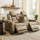 Ashley Corbin Power Reclining Loveseat | 75" | Brown Faux Leather | USB Port