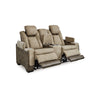 Ashley Corbin Power Reclining Loveseat | 75" | Brown Faux Leather | USB Port