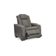 Ashley Corbin Power Recliner Chair | 39’’ Gray Faux Leather | Wireless Charge BM328233