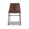 Ashley Tia Dining Chair Set of 2 | Brown Faux Leather | Bucket Seat | Metal BM328234