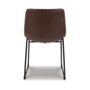 Ashley Tia Dining Chair Set of 2 | Brown Faux Leather | Bucket Seat | Metal BM328234