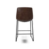 Ashley Tia Counter Height Chair Set of 2 | Brown Faux Leather | Bucket Seat BM328235