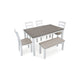 Ashley Holls 6pc Dining Table Set | Padded Chairs | Bench | White Gray Wood BM328236