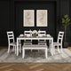 Ashley Holls 6pc Dining Table Set | Padded Chairs | Bench | White Gray Wood BM328236