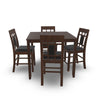 Ashley Noxx 5pc Counter Height Dining Table Set | Brown Wood | Faux Leather BM328237