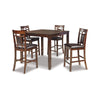 Ashley Noxx 5pc Counter Height Dining Table Set | Brown Wood | Faux Leather BM328237