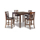 Ashley Noxx 5pc Counter Height Dining Table Set | Brown Wood | Faux Leather