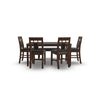 Ashley Noxx 6pc Dining Table Set with 4 Chairs 1 Bench | Brown | Faux Leather BM328238