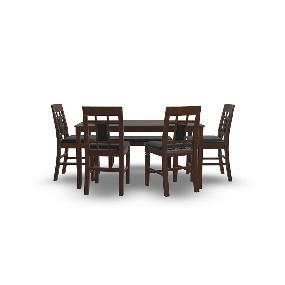 Ashley Noxx 6pc Dining Table Set with 4 Chairs 1 Bench | Brown | Faux Leather BM328238