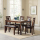 Ashley Noxx 6pc Dining Table Set with 4 Chairs 1 Bench | Brown | Faux Leather