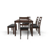 Ashley Covvi 6pc Dining Table Set | Ladder Back Chairs | Brown Wood BM328240