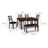 Ashley Covvi 6pc Dining Table Set | Ladder Back Chairs | Brown Wood BM328240