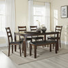 Ashley Covvi 6pc Dining Table Set | Ladder Back Chairs | Brown Wood