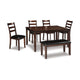 Ashley Covvi 6pc Dining Table Set | Ladder Back Chairs | Brown Wood