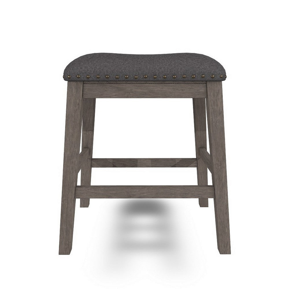Ashley Caity Counter Height Stool Set of 2 | Gray Wood Frame | Cushioned Seat BM328241