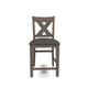 Ashley Caity Counter Height Chair Set of 2 | Gray Acacia Wood | X Shaped Back BM328242