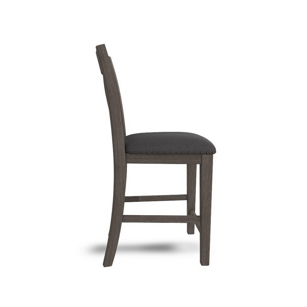 Ashley Caity Counter Height Chair Set of 2 | Gray Acacia Wood | X Shaped Back BM328242