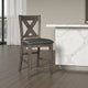 Ashley Caity Counter Height Chair Set of 2 | Gray Acacia Wood | X Shaped Back