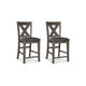 Ashley Caity Counter Height Chair Set of 2 | Gray Acacia Wood | X Shaped Back BM328242