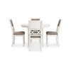 Ashley Berg 5pc Round Dining Table Set | Gray White Wood | 4 Padded Chairs BM328246