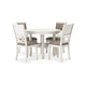 Ashley Berg 5pc Round Dining Table Set | Gray White Wood | 4 Padded Chairs BM328246