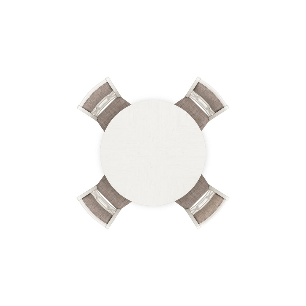 Ashley Berg 5pc Round Dining Table Set | Gray White Wood | 4 Padded Chairs BM328246