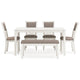 Ashley Berg 6pc Dining Table Set | Gray White Wood | 4 Chairs and 1 Bench BM328247