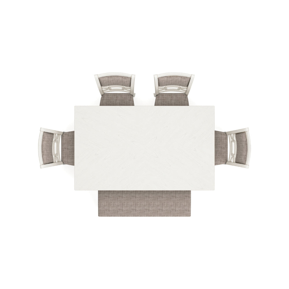 Ashley Berg 6pc Dining Table Set | Gray White Wood | 4 Chairs and 1 Bench BM328247