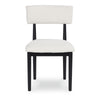 Ashley Dae Dining Side Chair Set of 2 | White Cushion Seat | Black Wood Legs BM328252
