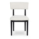 Ashley Dae Dining Side Chair Set of 2 | White Cushion Seat | Black Wood Legs BM328252
