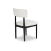 Ashley Dae Dining Side Chair Set of 2 | White Cushion Seat | Black Wood Legs BM328252