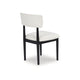 Ashley Dae Dining Side Chair Set of 2 | White Cushion Seat | Black Wood Legs BM328252
