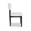 Ashley Dae Dining Side Chair Set of 2 | White Cushion Seat | Black Wood Legs BM328252