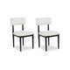 Ashley Dae Dining Side Chair Set of 2 | White Cushion Seat | Black Wood Legs