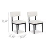 Ashley Dae Dining Side Chair Set of 2 | White Cushion Seat | Black Wood Legs BM328252