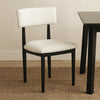 Ashley Dae Dining Side Chair Set of 2 | White Cushion Seat | Black Wood Legs BM328252