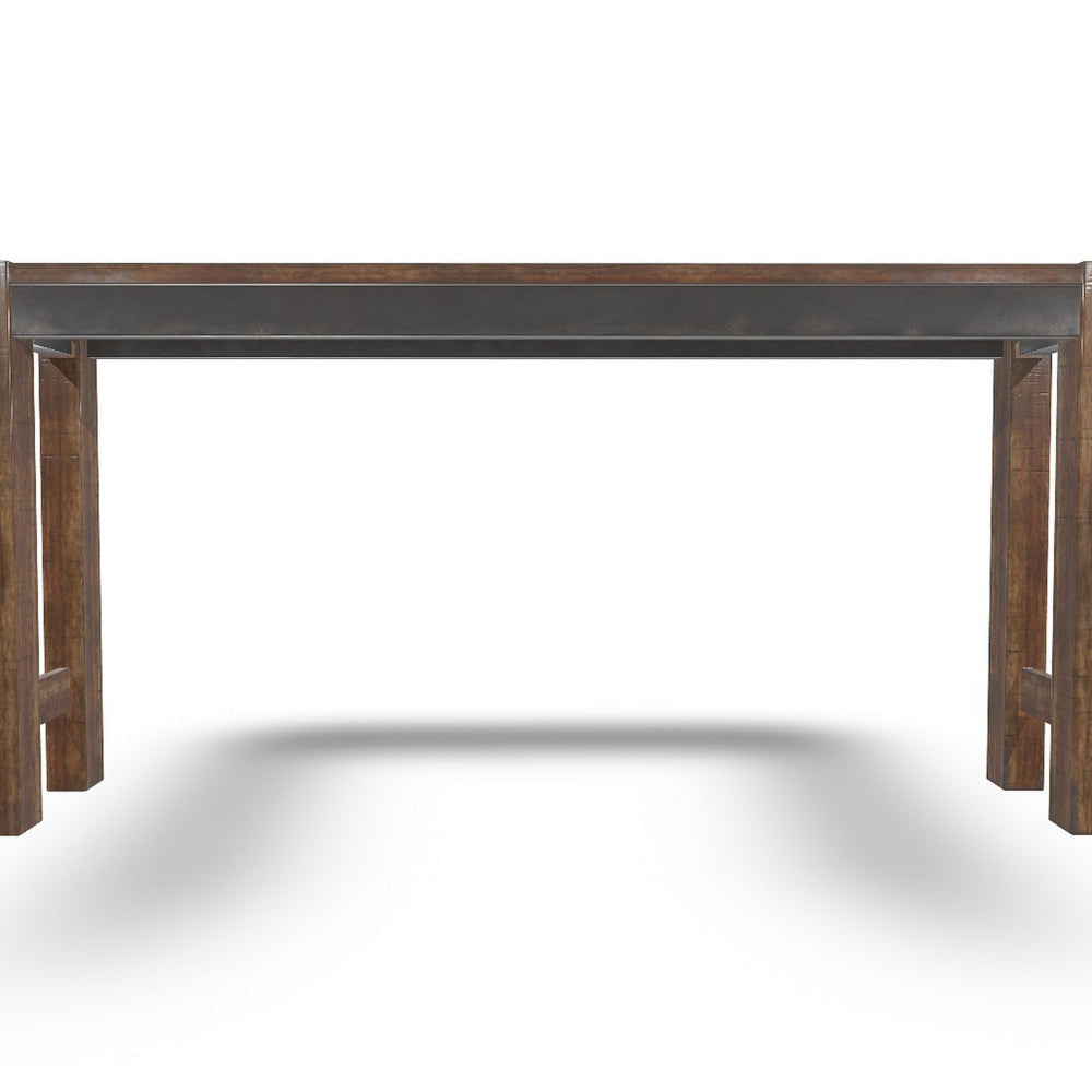 Ashley Jin Counter Height 72’’ Long Slim Table | Distressed Brown Wood BM328255