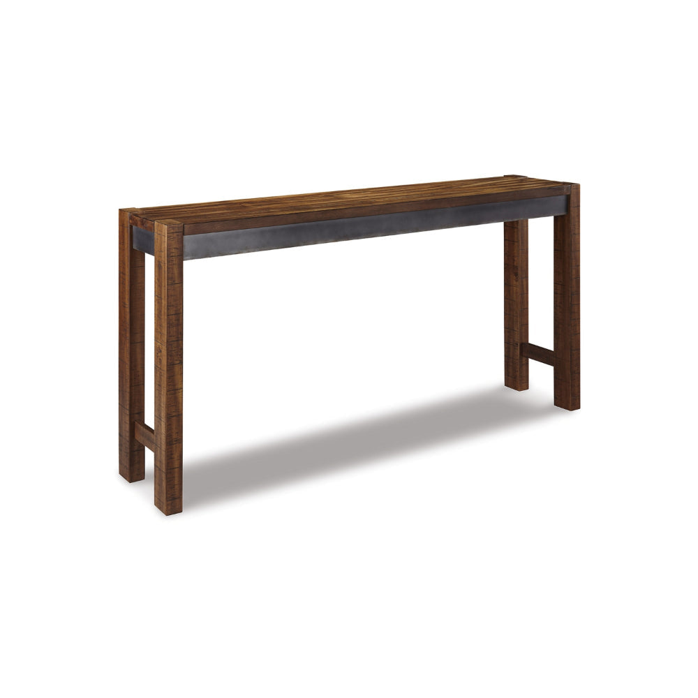 Ashley Jin Counter Height 72" Long Slim Table | Distressed Brown Wood